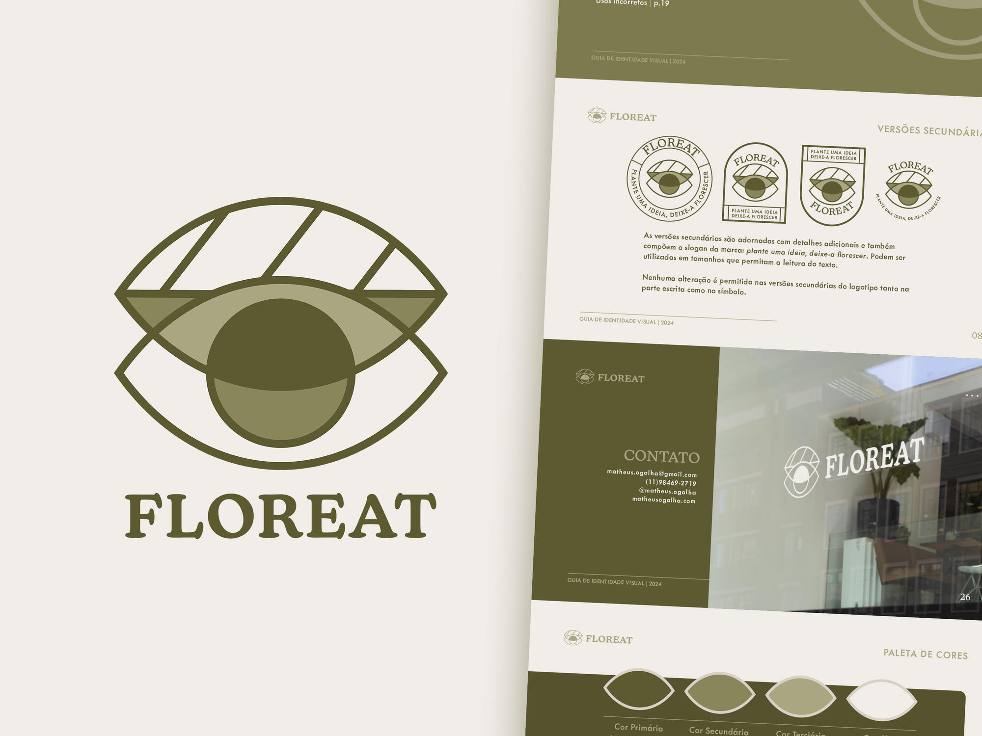 identidade visual criada para a Floreat, do fotógrafo e cinegrafista Gustavo Oliveira